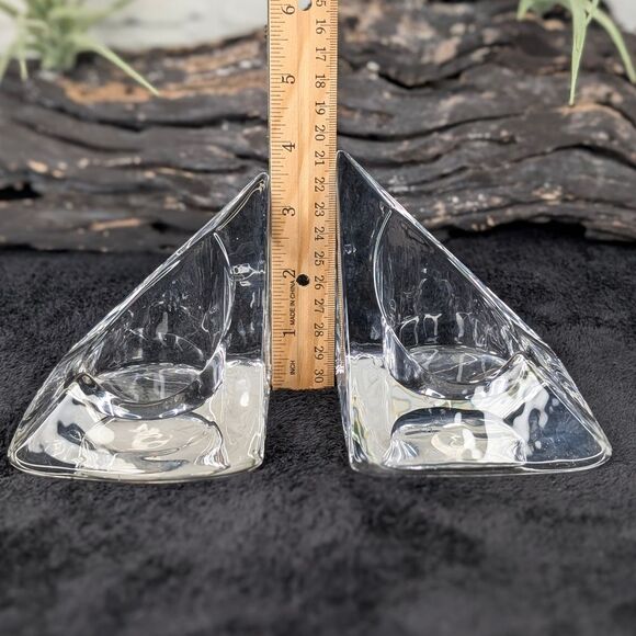 1960’s Pair of Nybro Sweden Volcano Crystal Candleholder Bookends - Picture 6 of 12